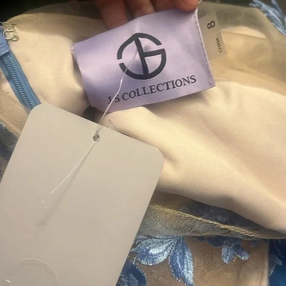 JS collections embroidered illusion gown size 8 - Picture 6 of 6